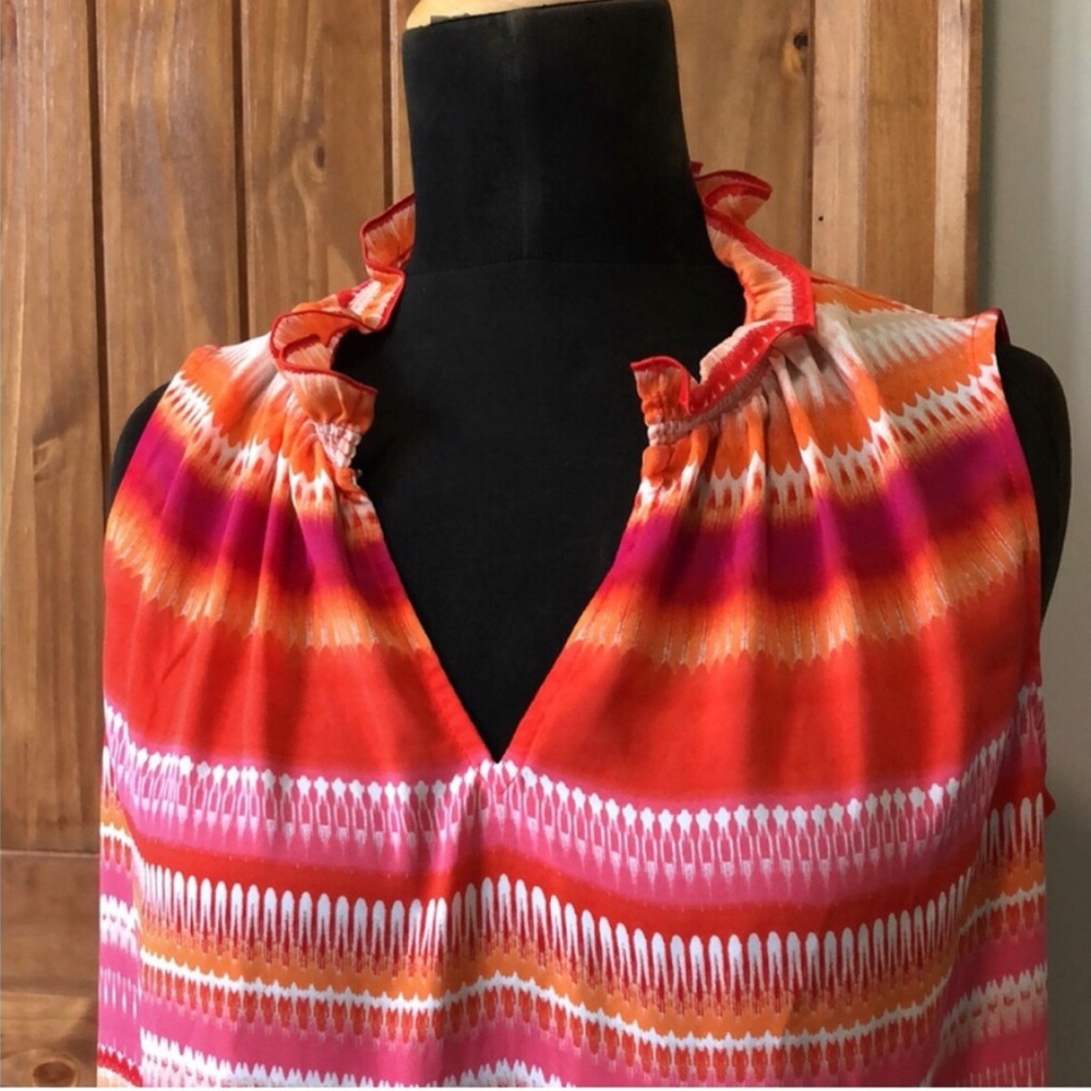 Multicolored Striped Sleeveless Blouse